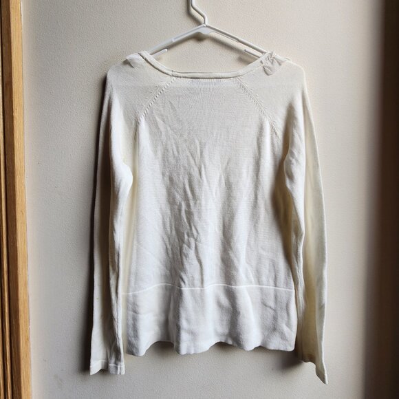 Daisy Fuentes Cream Ruffled Button Down Cardigan Size Small - Picture 16 of 16